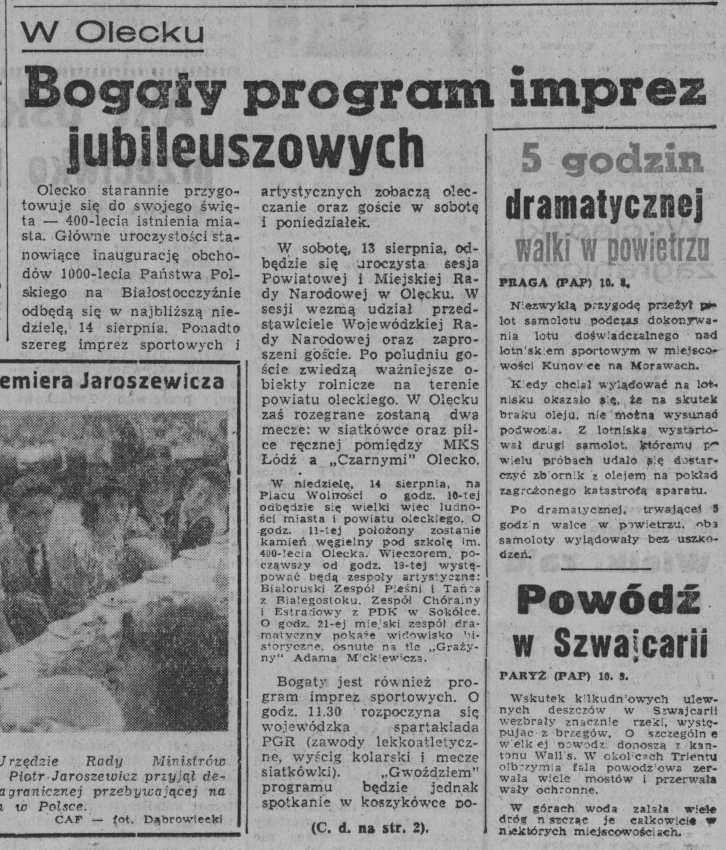 Gazeta Białostocka o Olecku.