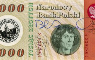 Banknot z podpisem prezydenta.